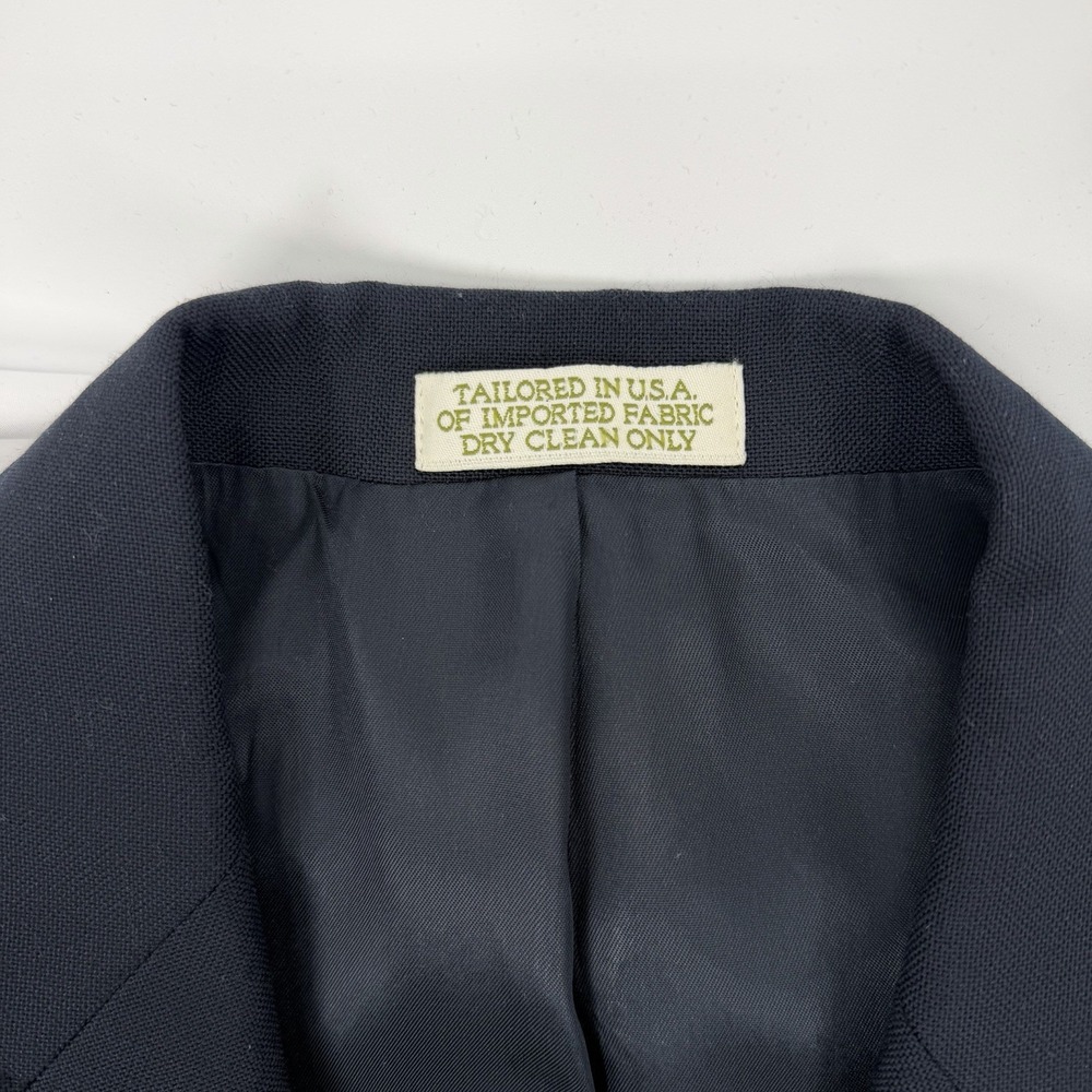Orvis Blazer 42 Long Navy Blue Gold Buttons Sport‎ Coat Made in USA Wool Blend - Picture 5 of 9